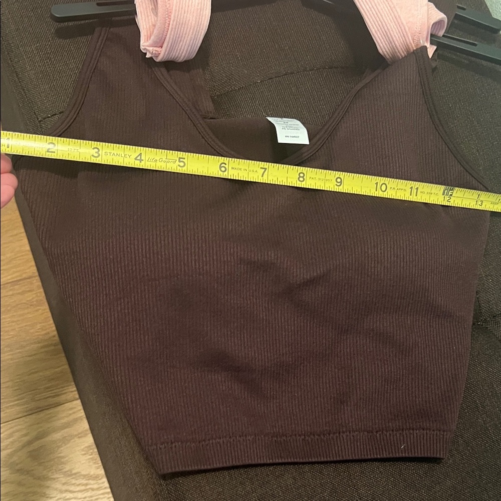 #1355**Set of Pink Ribbed / Brown Tank Top’s - Picture 7 of 15